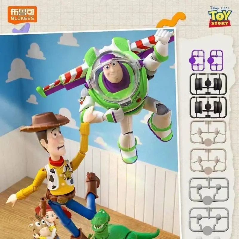 Фото Новая коллекционная фигурка Blokees Disney Pixar Toy Story Elite Edition V1: Вуди и Базз Лайтер (подвижная модель, серия Blind Box) №5