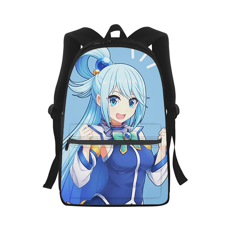 Konosuba Aqua cute Anime Men Women Backpack 3D Print Fashion Student School Bag Laptop Backpack Kids Travel Shoulder Bag