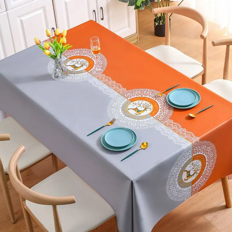 

The tablecloth senior feeling hot waterproof and oil proof PVC tablecloth_Jes5027