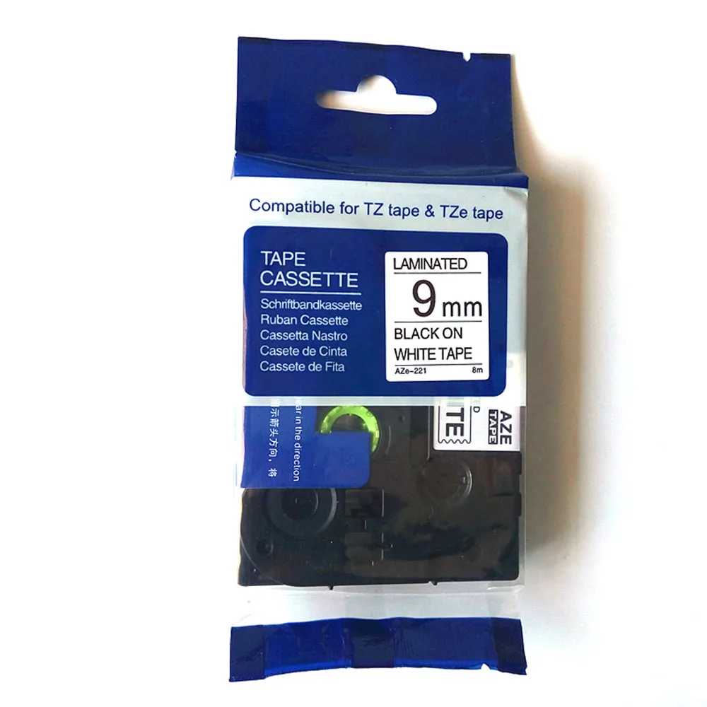 

high quality TZ tape 12mm compatible label tape WZe-231 Black on White For p touch label printer cable marker printer PT-D200