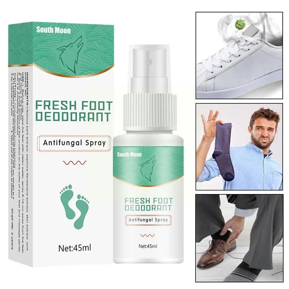 

45ml Foot Deodorant Spray Antibacterial Deodorant Anti Itch Sweat Odor Spray Treatment For Cracked Heels Peeling Foot Care X6u4