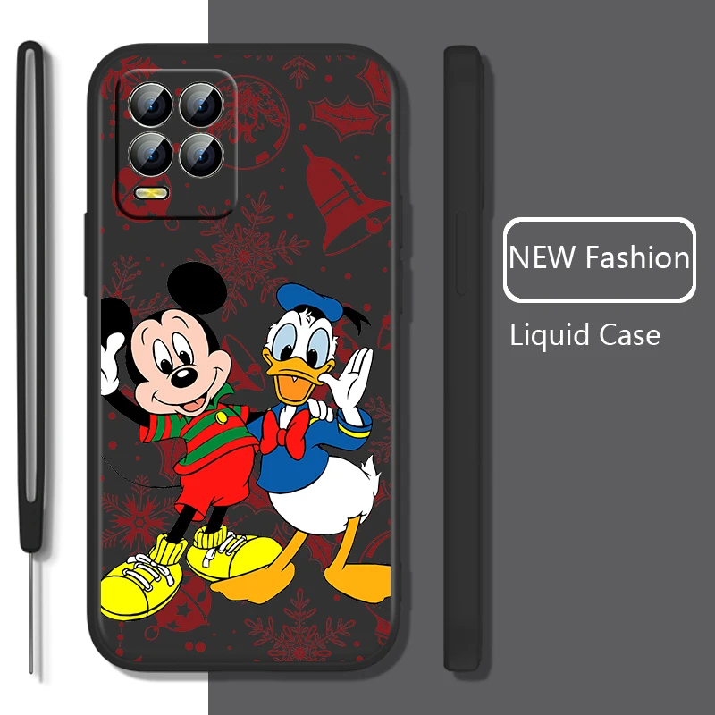 

Christmas Mickey Friend Phone Case For OPPO Realme GT Neo 3 2 Master 8 9 Narzo 50A 50i Reno 7 Liquid Rope Candy Cover Coque Capa