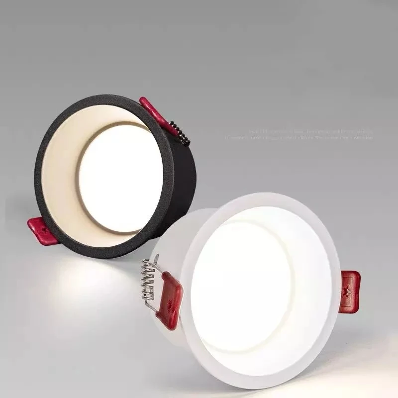 

Luz de ponto de teto conduzida branca redonda ac220v fundo interno downlight pode ser escurecido anti-brilho led recesso 7w 9w 1