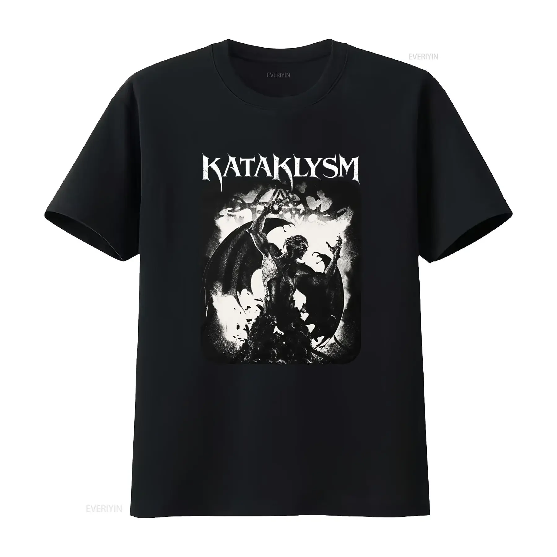 Фото Винтажная футболка Kataklysm с логотипом для фанатов хэви-метала, круглый вырез, подходит для стирки, всесезонный крой, для концертов и повседневной носки. №1