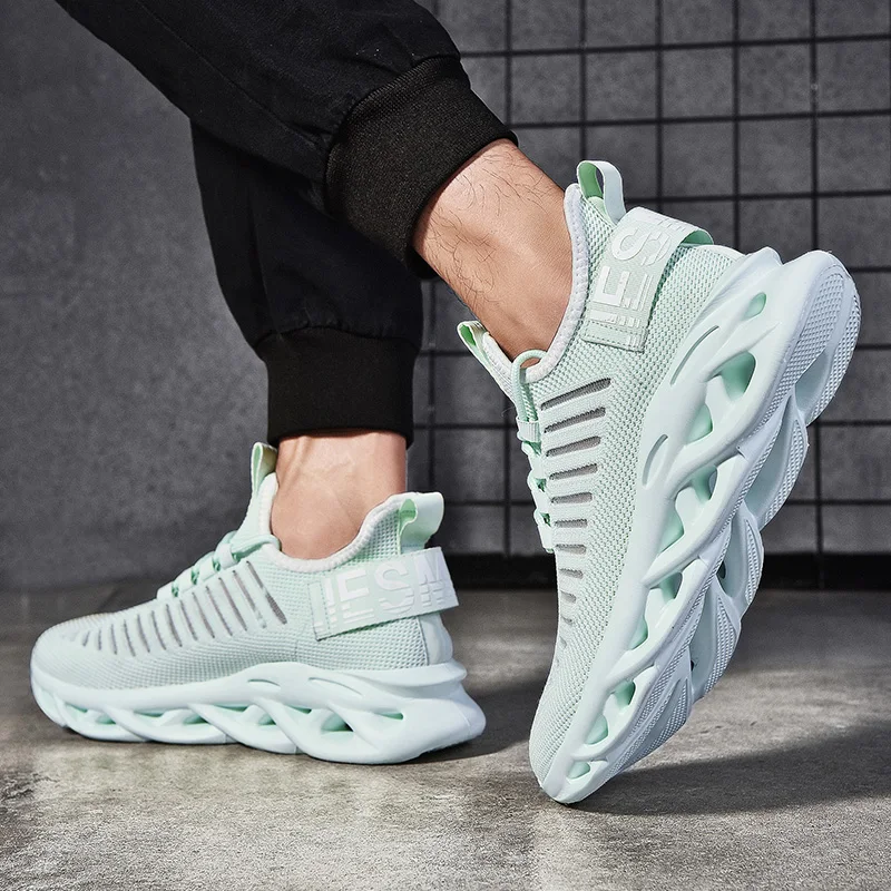 Running Shoes for Men Sneakers Mesh Breathable Low-top Cushioned Sports Athletic Trainer Male Footwear Size 39-46