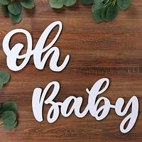 new baby sign for baby shower wooden wall stickers first 1 one 1st birthday party baby shower decorations boy girl party decor