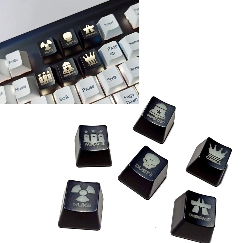 

Only Keycap,DIY ABS Backlit Translucent Keycap 6 Keys Thicken Keycaps for Mechanical Keyboard Installation OEM Dropship