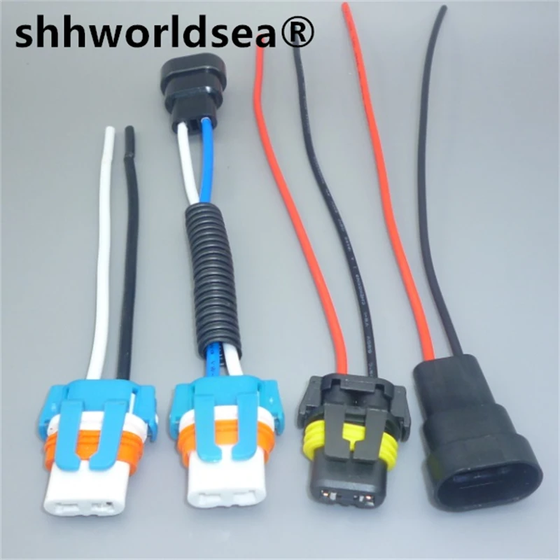 

shhworldsea 1pcs Universal Power Cord 9005 HB3 Female Adapter Wiring Harness Sockets Cable for Headlight Fog LED Light Bulb