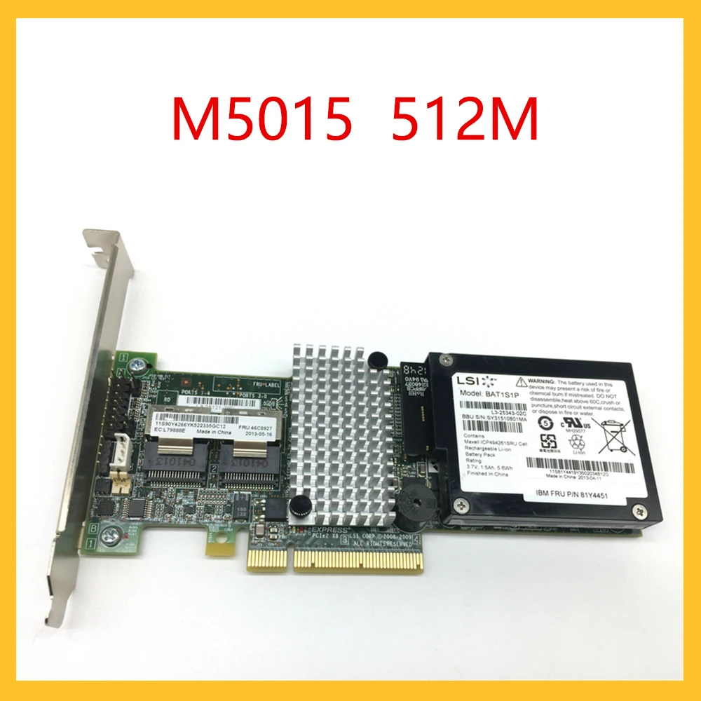 

Video Card M5015 Array Card 512M Cache 6GB 8-port SAS Card 46M0851 46C8927 Original Graphics Card