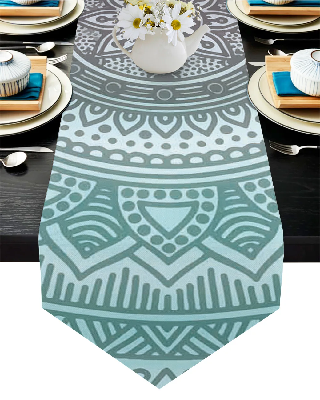

Mandala Pattern Gradient Coffee Table Decor Tablecloth Wedding Decoration Dinning Table Decoration Table Runner