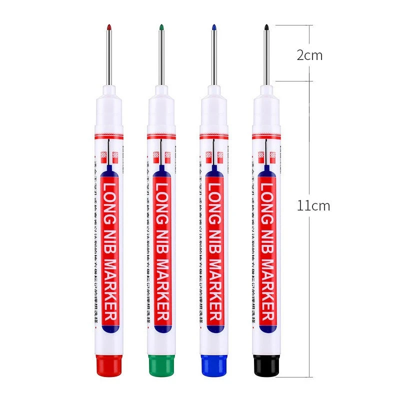 

Haile Deep Hole Long Nib Multi-Purpose Marker Pens Waterproof Mechanical Carpentry Bathroom Woodworking Construction Marking Pen
