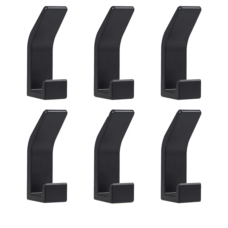 

Self Adhesive Hooks 6 Pack, Space Aluminum Adhesive Wall Hanger For Coat, Towel, Keys, Bags, Home, Kitchen, Bathroom