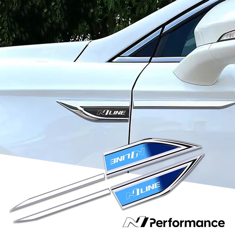 

2pcs car accessory Side Doors Blade car stickers for Hyundai n nline n-performance tucson kona sonata veloster i30 i20 n elantra