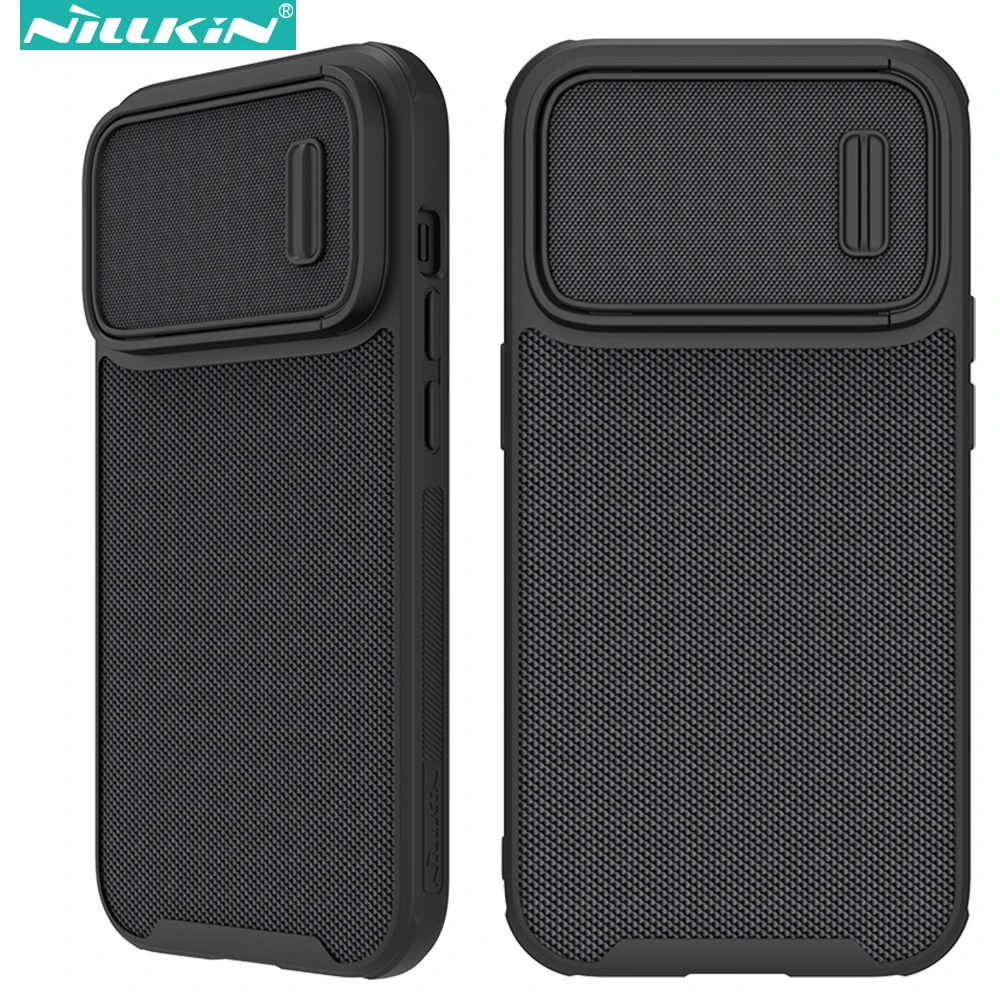 Nillkin Textured S Case for iPhone 14 Pro Max, TPU+PC Upgraded Camera Semi-automatic Sliding Cover Design Back Cover 14 Plus