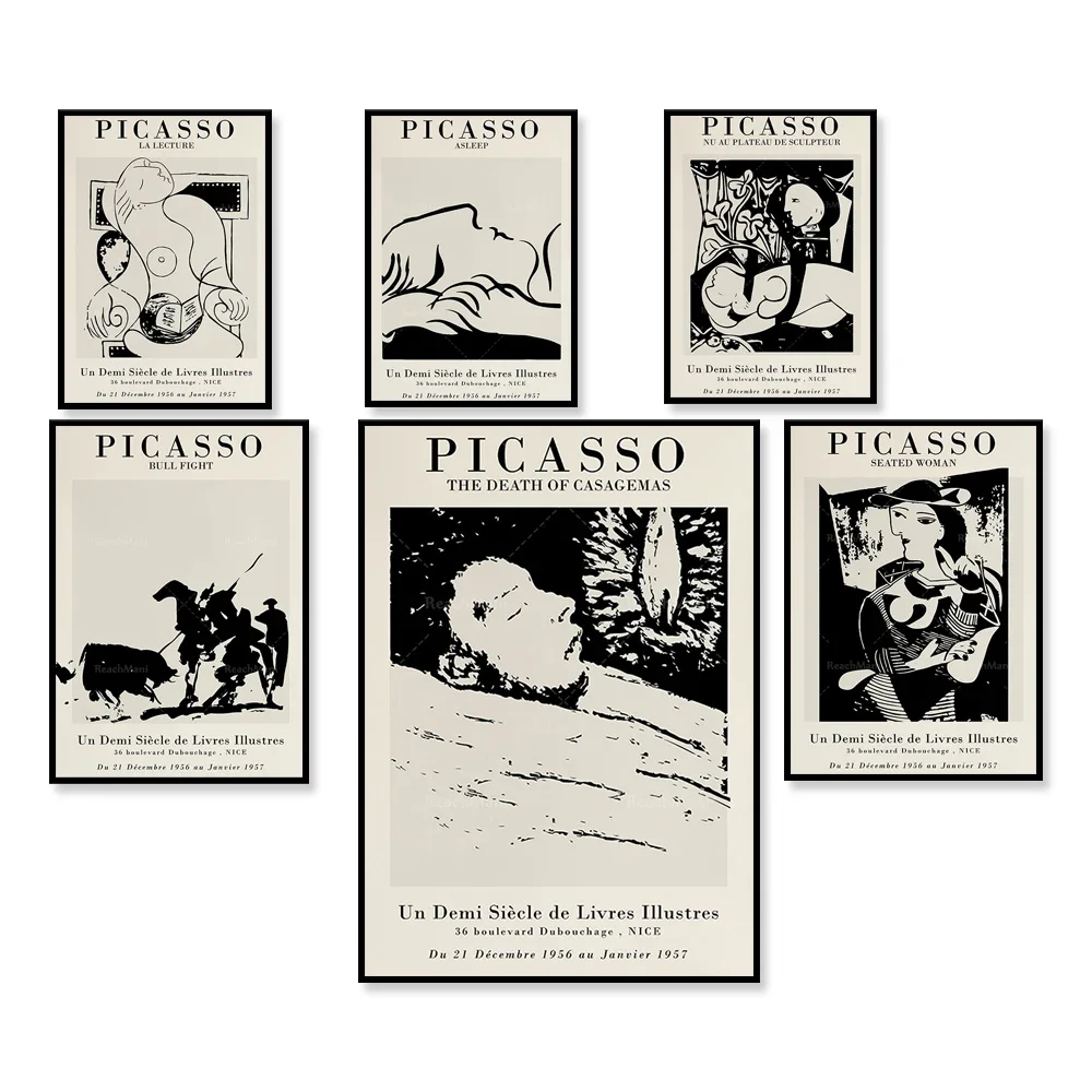 Nero bianco Винтаж Пикассо Arte astratta arte murale pittura su tela плакат и лампа nordici) murali согласно