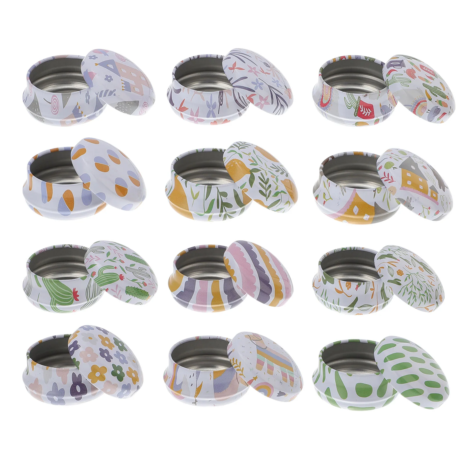 

Tins Tin Candlebox Metal Candy Tinplatepurse Cans Empty Tea Jars Storage Round Containers Case Minijar Cookie Making Decorative