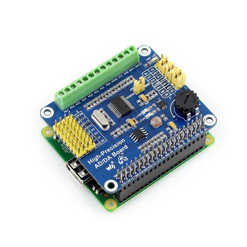 

Weixue Raspberry PI 3B /4B High Precision Ad/DA Digital Analog/Modulus Module Expansion Board Dac8532