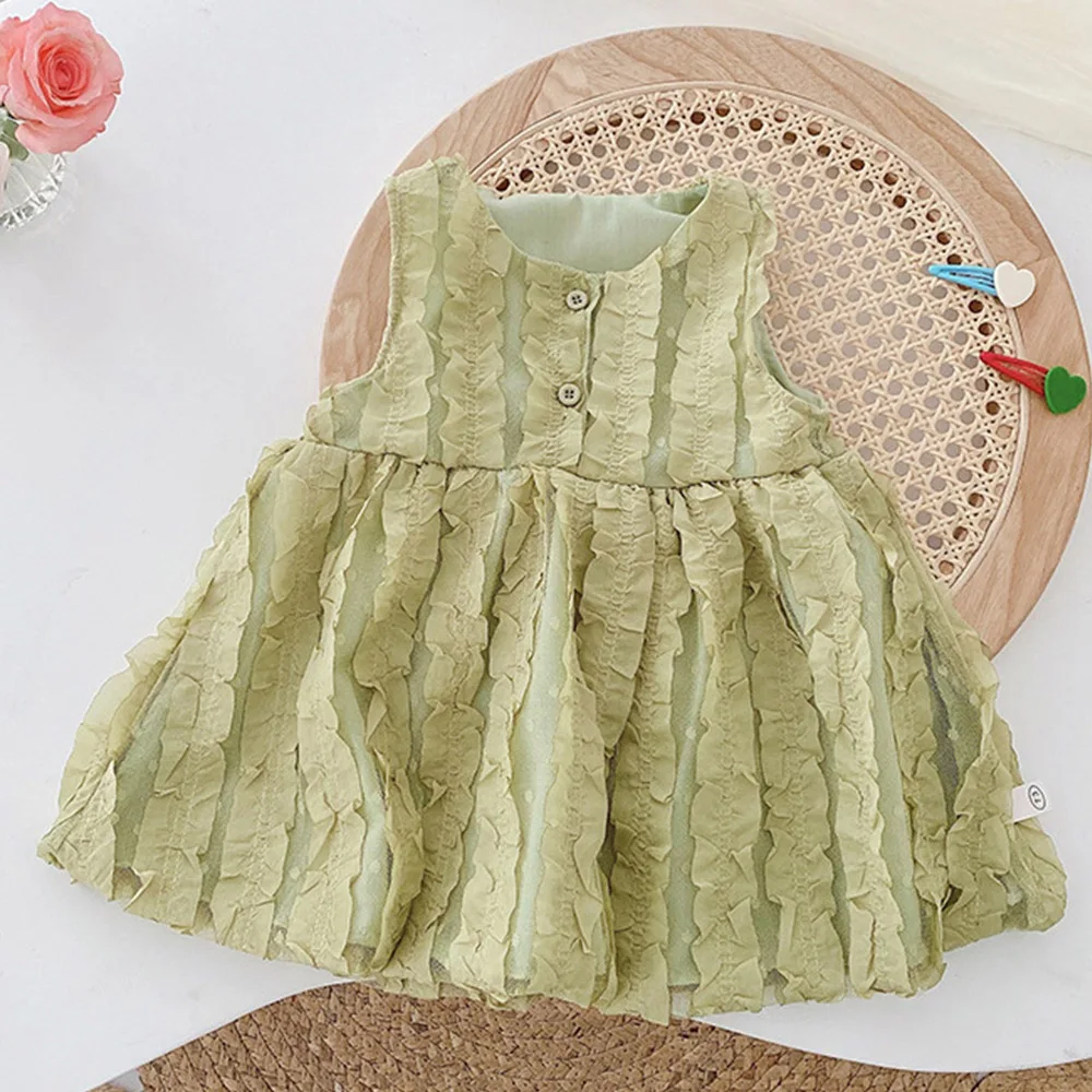 

Princess Dress For Girls Sleeveless Spring Summer New Arrival 2022 Mesh Cute Kids Boutique Clothes For Birthday Party
