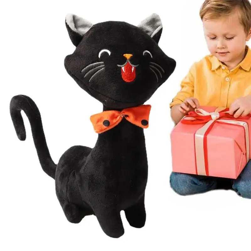 

Плюшевая черная Диагональ 10 дюймов, пушистая плюшевая кошка, черная набивная животная, милая кошка, плюшевая мягкая и приятная плюшевая подушка, украшение