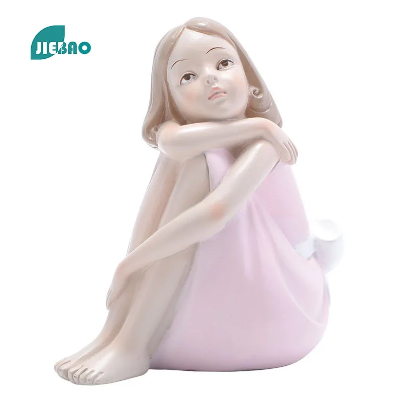 

Resin Statue Looking Up Girl Nordic Abstract Ornaments For Figurines Interior Sculpture Room Home Decor
