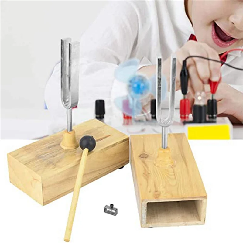 2 шт. камертон с деревянным резонатором экспериментальный инструмент для