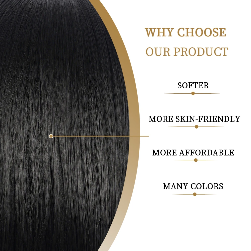 Длинный прямой синтетический парик T-образные парики на сетке для чернокожих