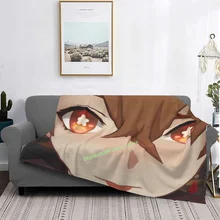 Colde Genshin Manta de impacto de terciopelo con estampado 3D para sofá y dormitorio, juego de decoración Ajax, bonita, multifunción, súper suave (2)