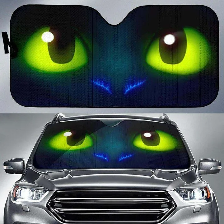 

INSTANTARTS 3D Cats Eyes Pattern UV and Heat Front Windshield Sunshade Durable Car Accessories Car Windshield Sun Shade 2022