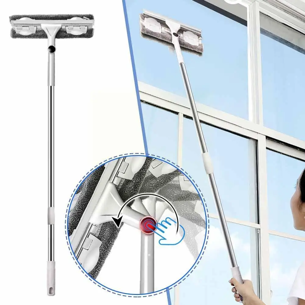 

Glass Cleaner Telescopic Rod Glass Washing Cleaning Long Cleaner Brush Window Windows Washer Product Handle Mop Wiper Tool Z4O6