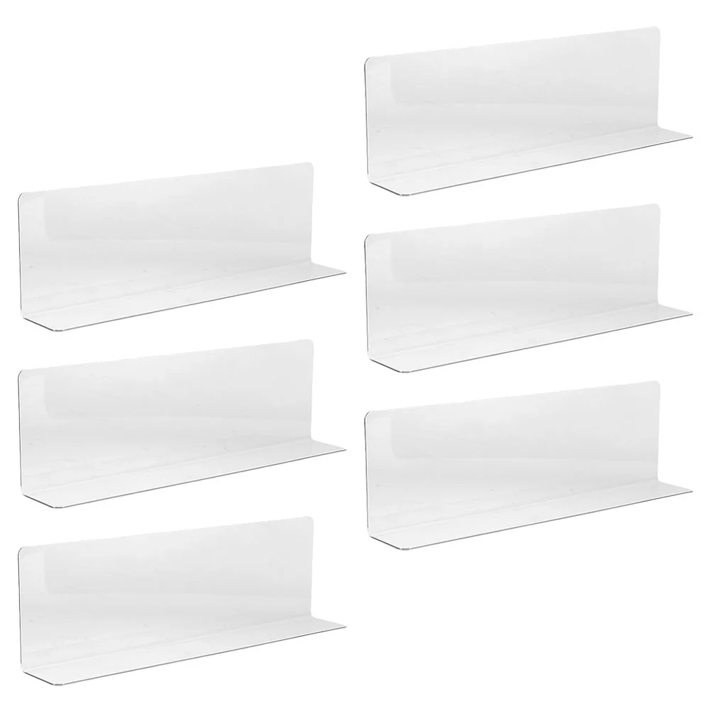 

6 PCS Supermarket Sorting Baffle Shelf Dividers for Shelves Clear Plastic Shelving Book Shelfs Closet Cabinet Isolation Board