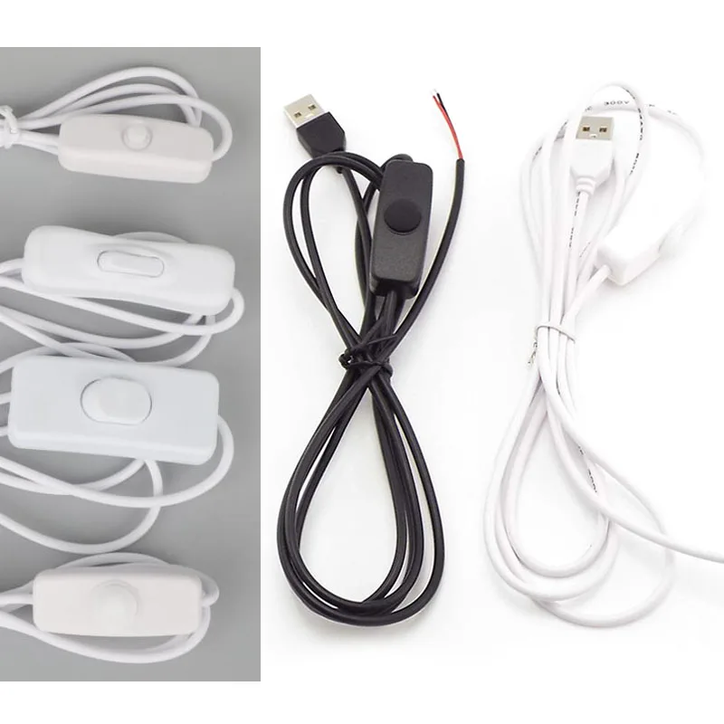 

DIY 5V USB Cable Male Jack 2Pin 2 Wire Power Charge Cable Cord Wire With Switch USB 2.0 male 2 Pin Cable for LED strip