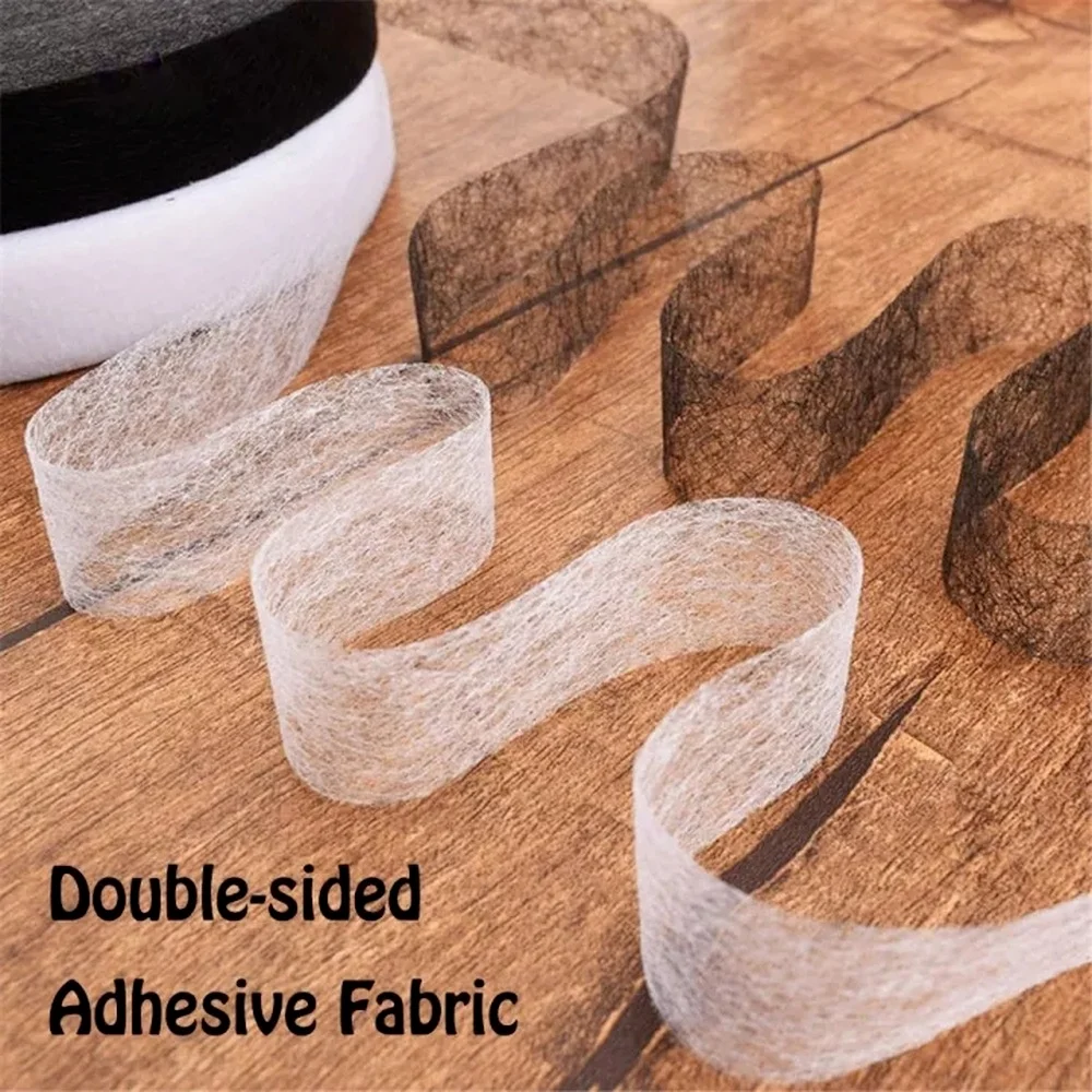 

50m Double-sided Interlining Adhesive Fabric Black White DIY Sewing Clothes Mesh Adhesive Interlining For Patchwork Lining Fab
