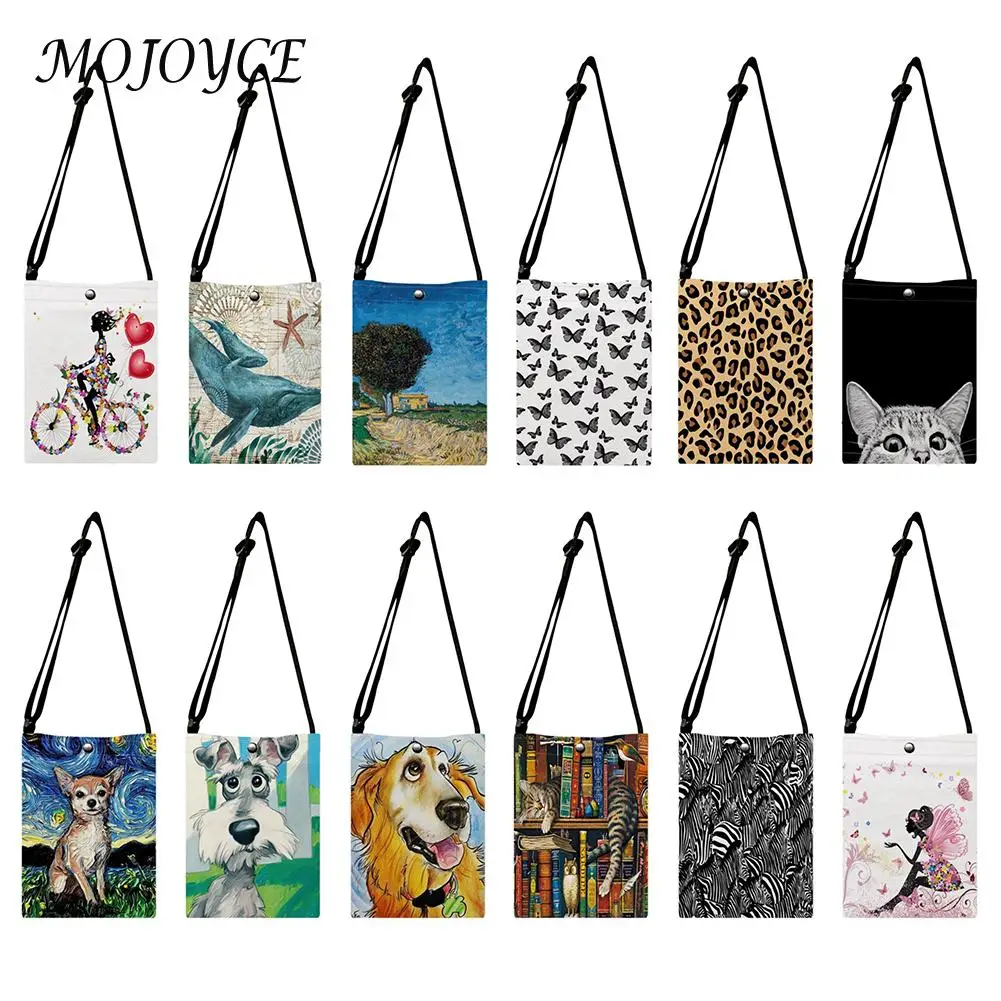 

Women Shoulder Bags Animal Printed Messenger Phone Bag Ladies Mini Flannel Bank Cards Change Lipsticks Crossbody Bag for Travel