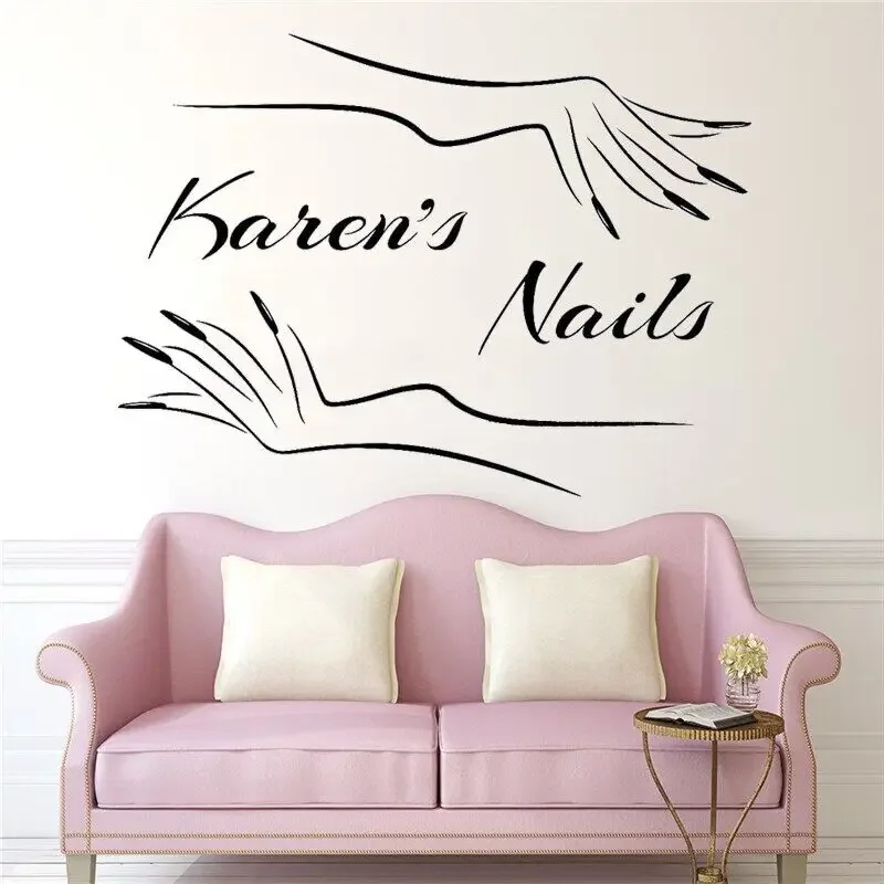 Пользовательский магазин ногтей с именем эмблемы для искусственный Декор