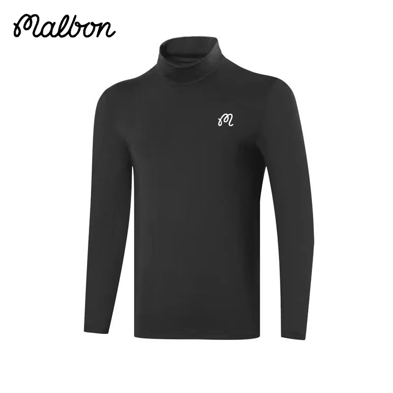 

Malbon Golf Men's Long Sleeve Clothing Spring Autumn And Winter Sports Spandex Slim Round Polo T-Shirt