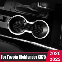 for toyota highlander kluger xu70 2020 2021 2022 2023 interior accessories front water cup pad mat cover trim steel car sticker