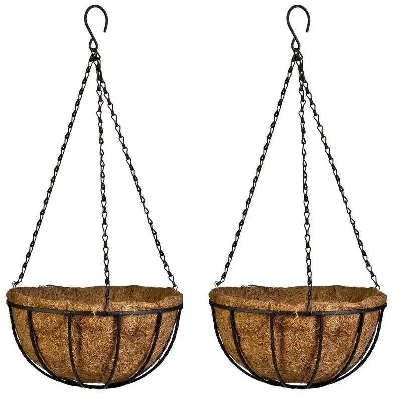 

Hanging Basket For Plants Garden Flower Planter With Chain Plant Pot Home Balcony Decoration 2 Pcs-8 Inch