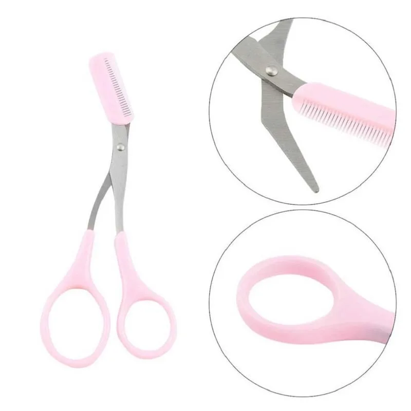 

Makeup Eyebrow Trimmer Scissors With Comb Hair Removal Shears Comb Grooming Cosmetic Tool Eyelash Combing