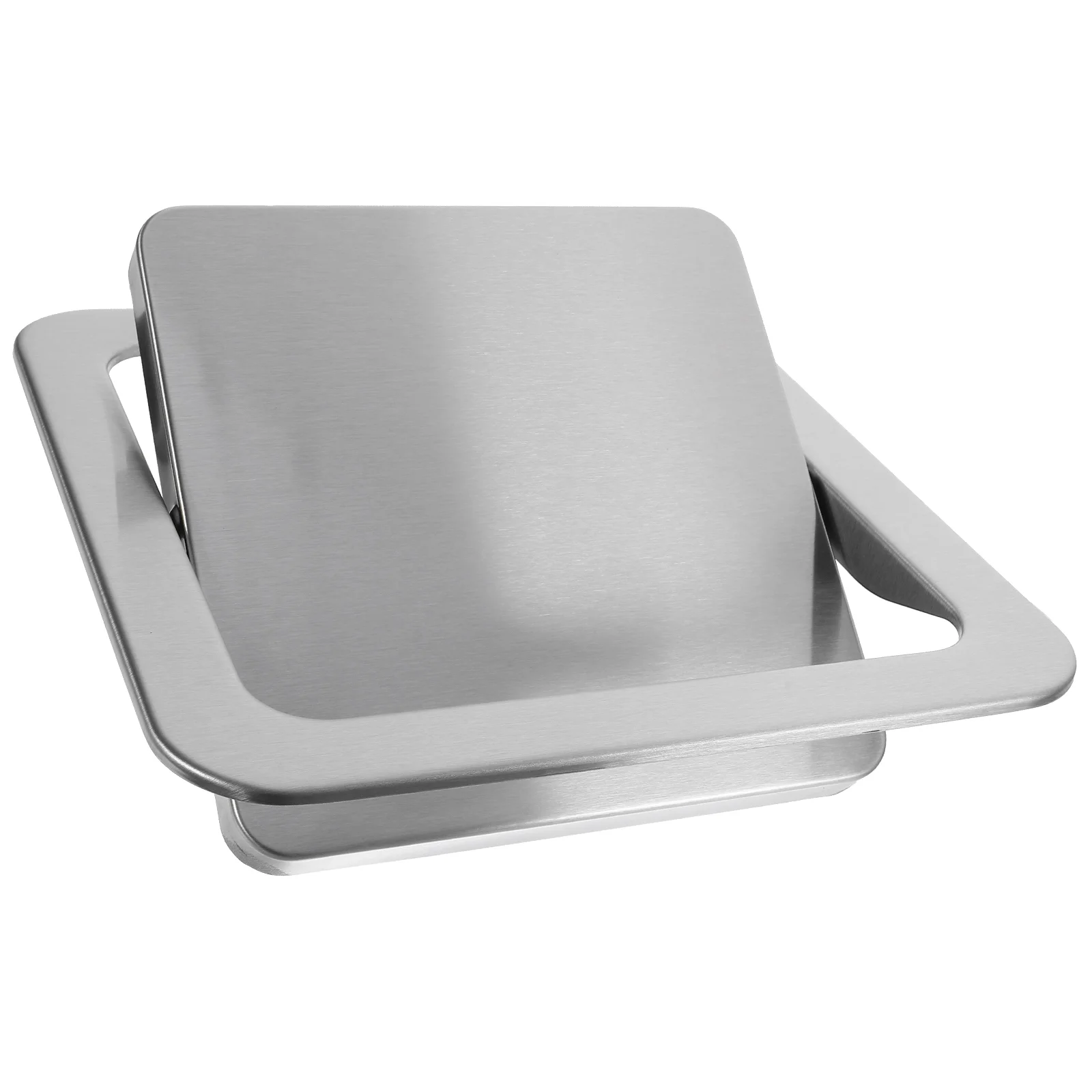 

Countertop Flap Lid Kitchen Accessory Built-in Cover Trash Can Desktop 430 Stainless Steel