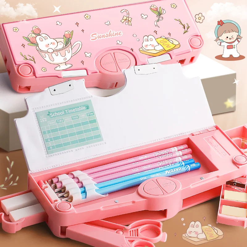 

Pencil CasePassword Pen Case Kawaii Pencilcases Multifunctional Pencil Box Korean School Stationery