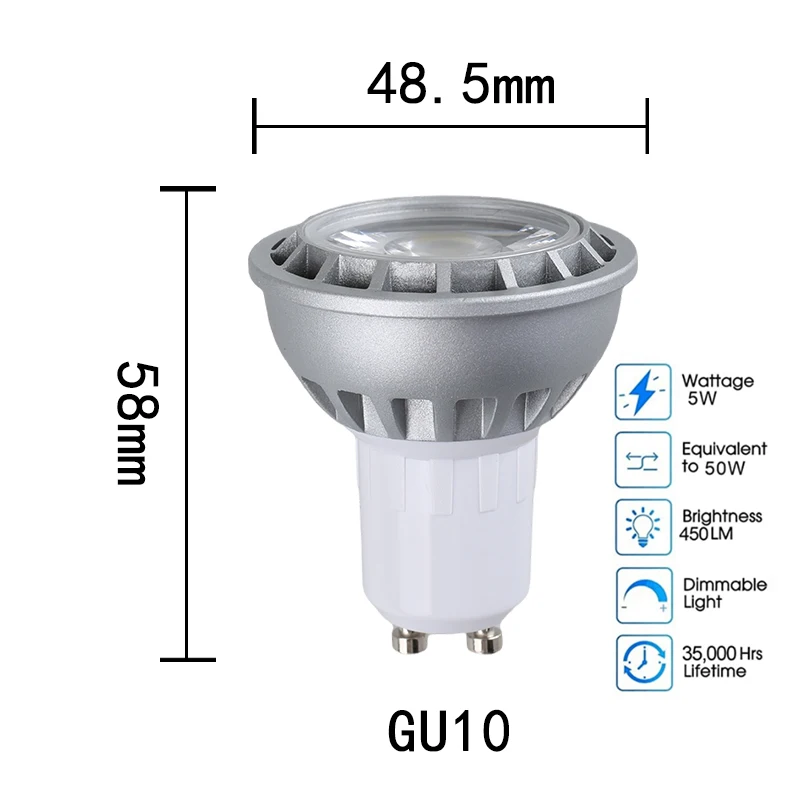 

YORYZENG Светодиодные прожекторы 5 Вт серебристые