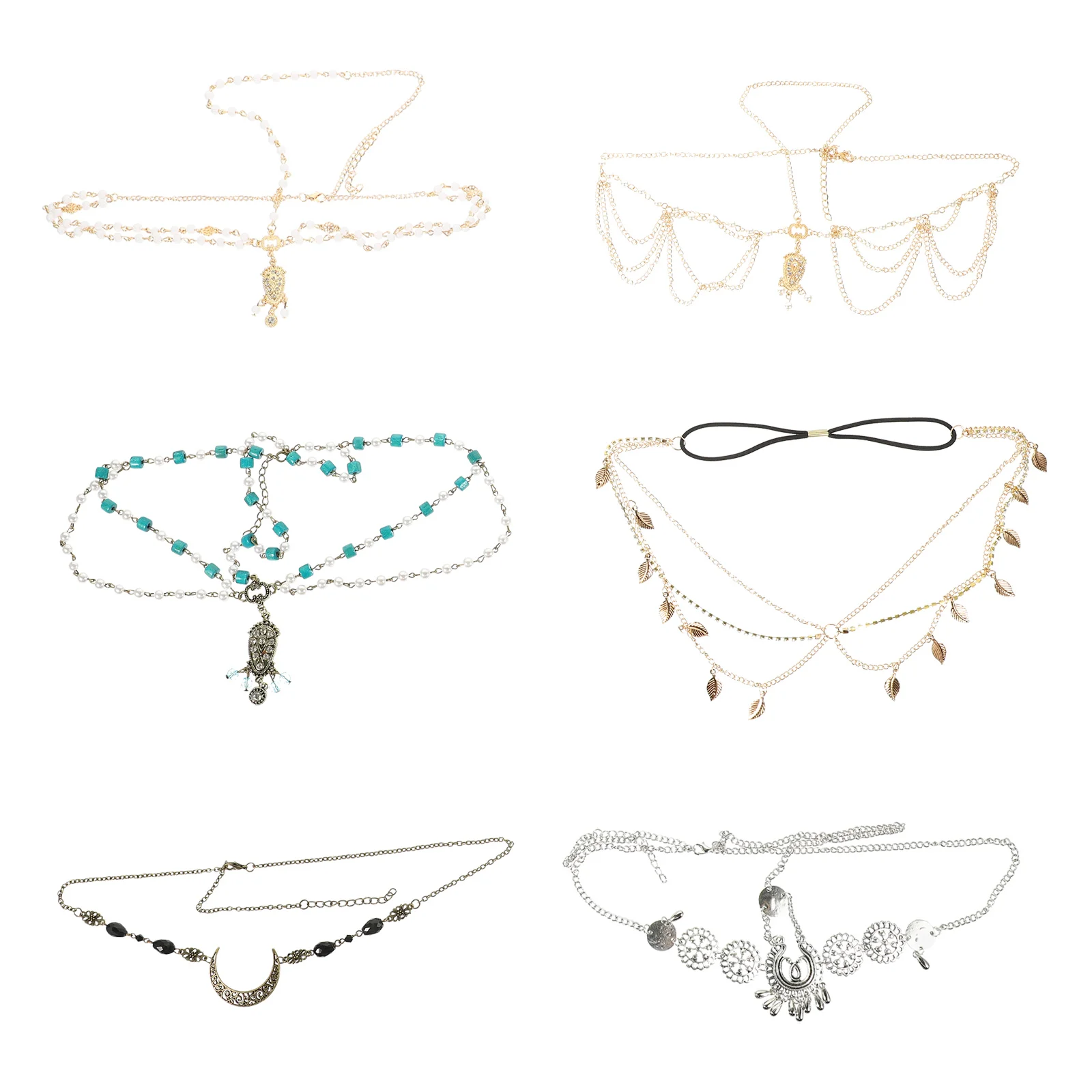

6Pcs Metal Headbands Delicate Tassel Headbands Hair Decorations
