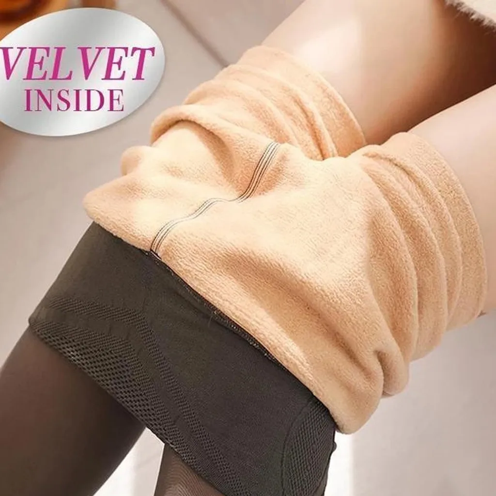 

Fake Translucent Tights Thermal Stockings Warm Winter Fleece Tights For Women Thikcened Thermo Pantyhose Medium Thickness 220g