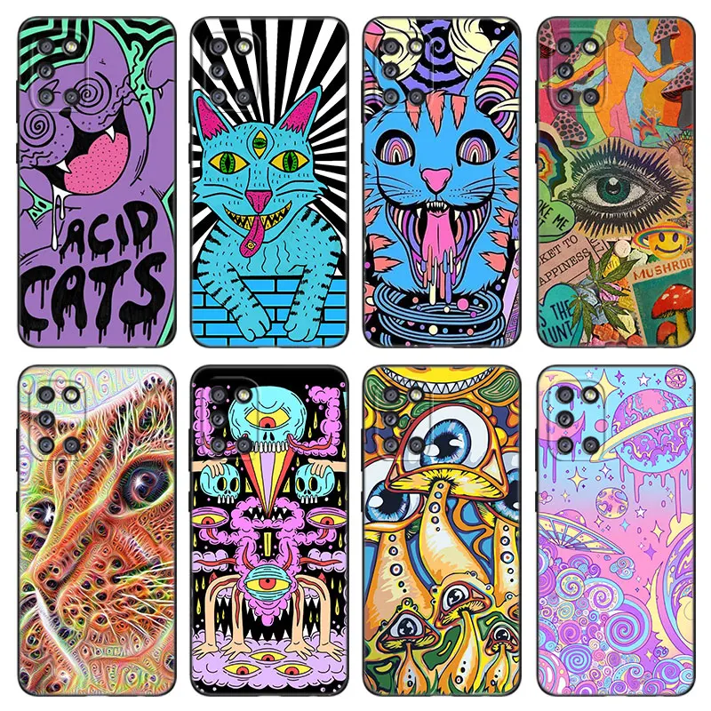 Trippy Psychedelic Mushrooms Eye Phone Case For Samsung A01 A03 Core A02 A10 A20 S A20E A30 A40 A41 A5 A6 A8 Plus A7 A9 2018