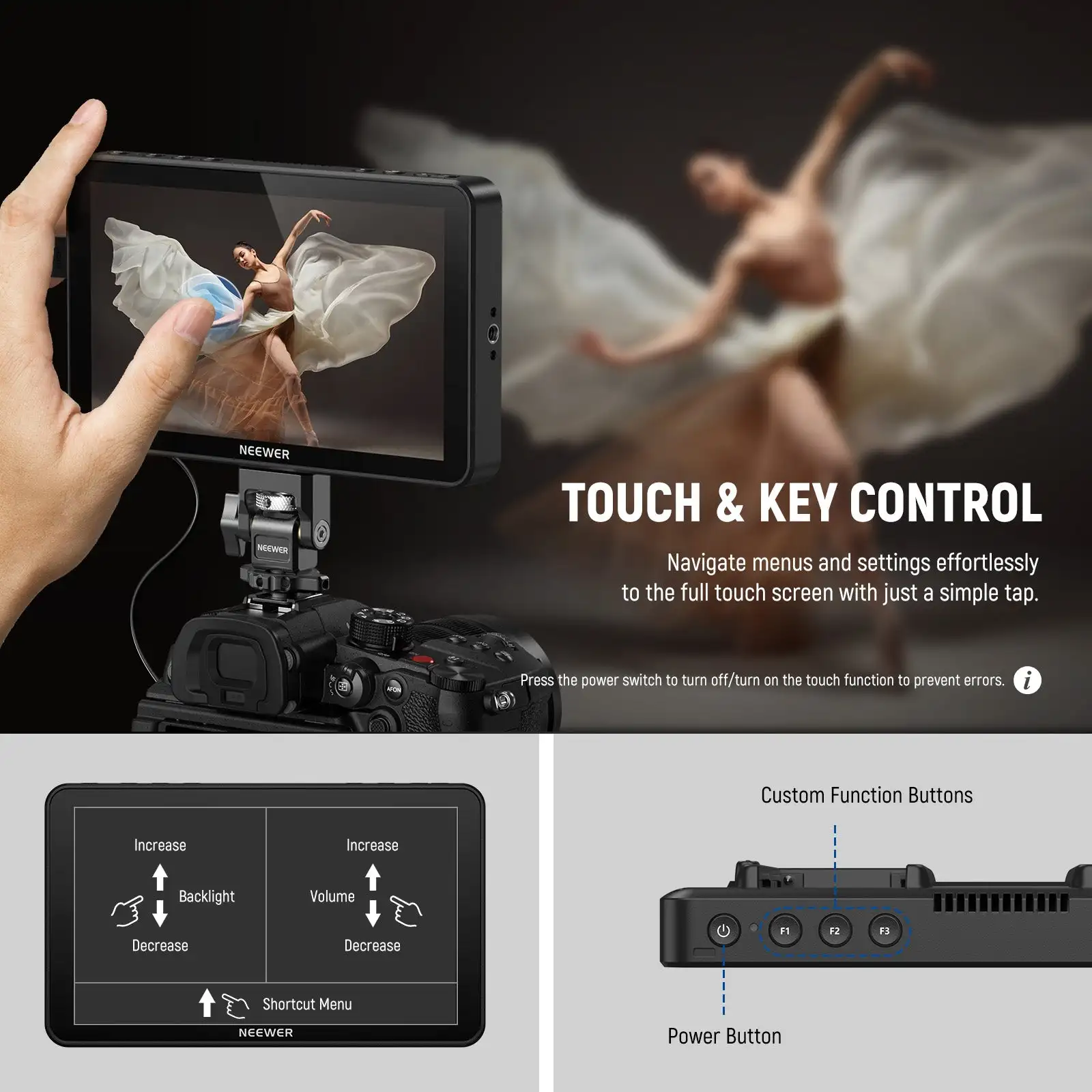 Монитор NEEWER F700 с сенсорным экраном 7 дюймов 4400 нит мАч