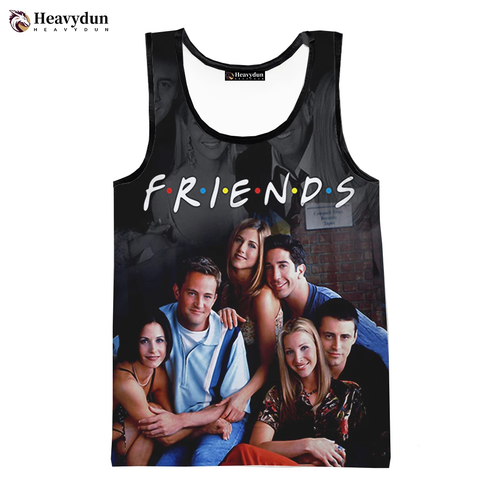 

2023 Movies Friends 3D Printed Tank Tops Men's Clothing Spring Summer Harajuku Streetwear Oversized Tops Cool Sleeveless Shirts