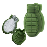 2pcs 3d grenade shape ice cube mold ice cream maker party bar drinks silicone trays molds kitchen bar tool for whiskey cocktail
