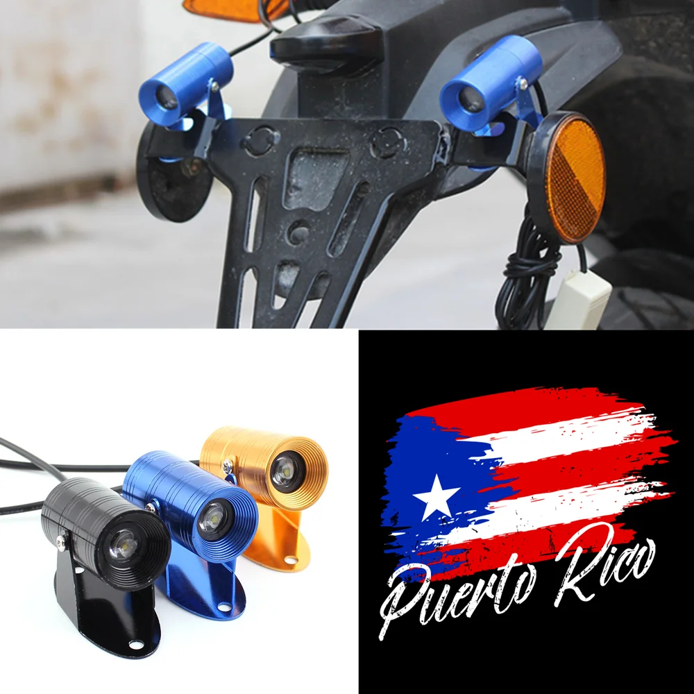 

1x LED PUERTO RICAN FLAG OF PUERTO RICO Logo Motorcycle Laser Ghost Shadow Spotlight Laser Projector Tail Light Universal
