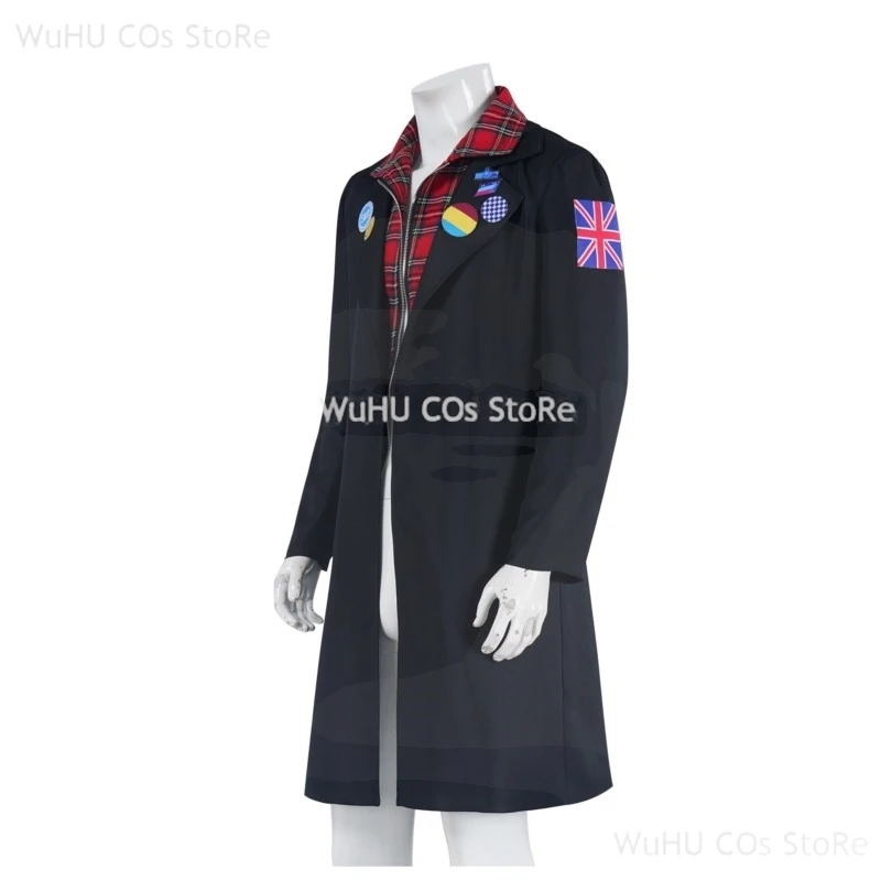 Charles Rowland Dead Boy Cosplay Detectives Costume Disguise for Mens Black Jacket Coat Outfits Halloween Carnival Party Clothes