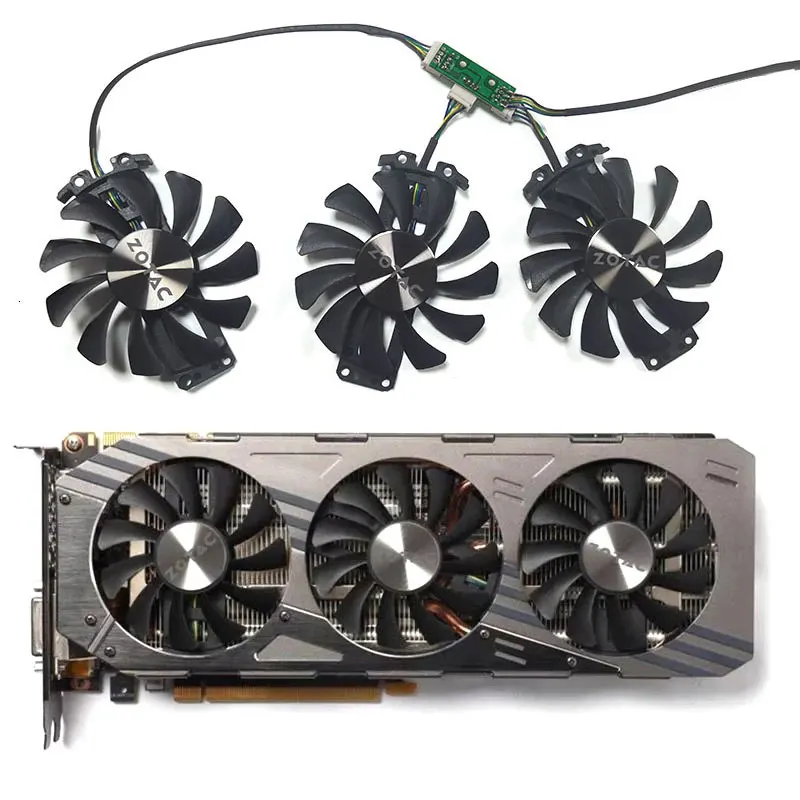 

For Replace Zotac Geforce GTX 980-4GD5 GTX 970 AMP 4G Graphics Card Fan GA81S2U DC 12V 0.35A 4Pin GTX980 Cooler Fan